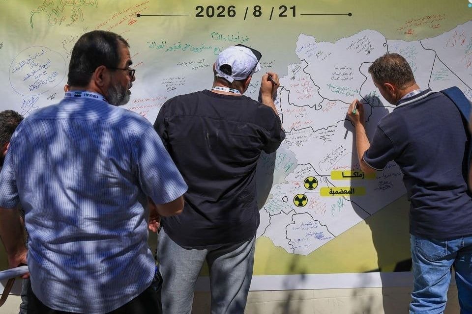 Teilnehmer am Forum „Dialog der Syrer“ in Rif Dimashq