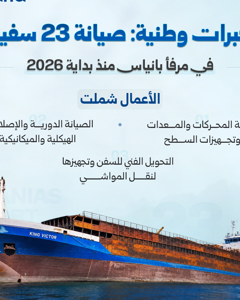 Hafen von Baniyas: Wartung von 23 Schiffen durch nationale Expertise